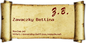 Zavaczky Bettina névjegykártya