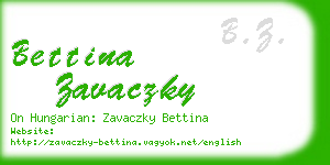 bettina zavaczky business card